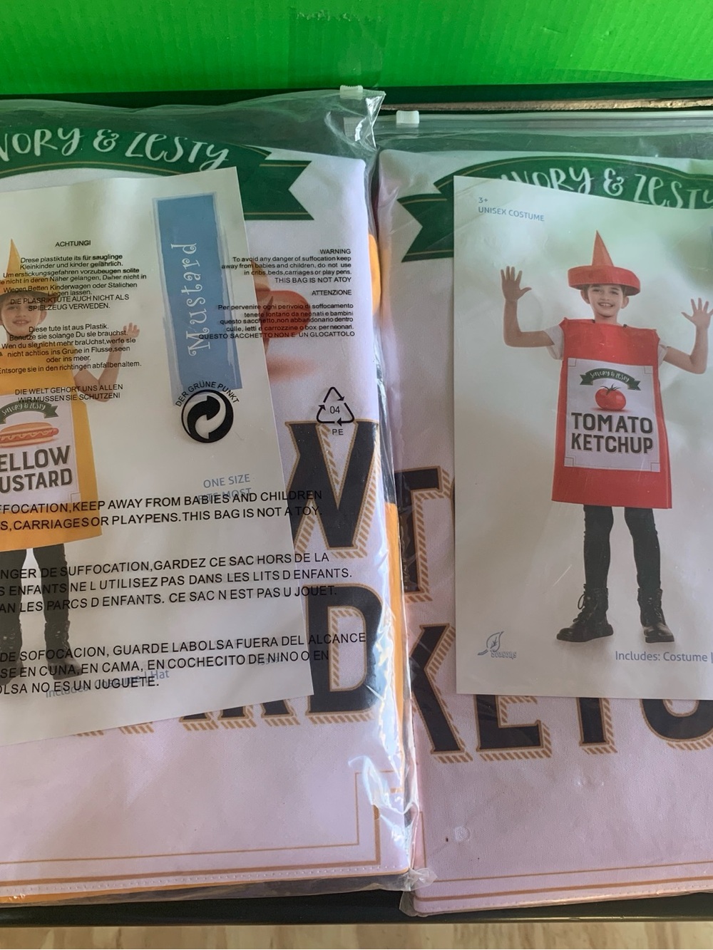 Kids Ketchup And Mustard Costumes